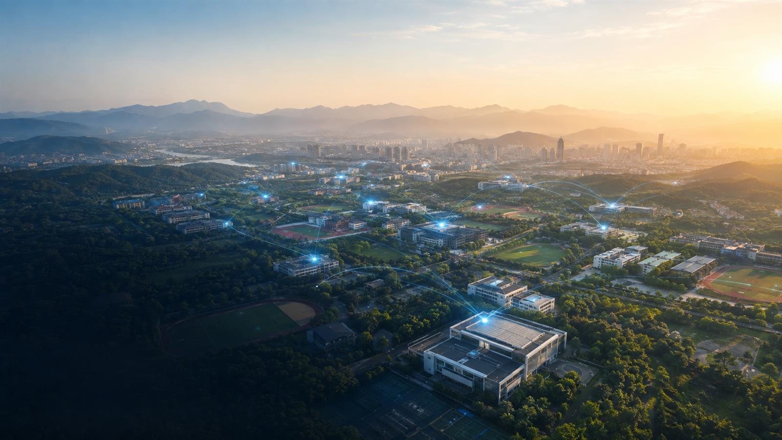 多所学校与城市远景相连的教育网络