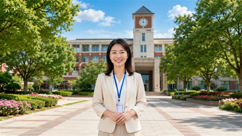 阳光校园教学楼、林荫步道与运动场